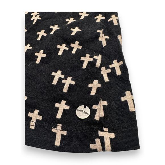 Y2K Garage Black Cross Pattern Print Racerback Tank Size Medium - Picture 3 of 8
